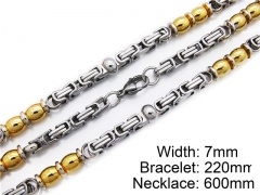 HY Stainless Steel 316L Necklaces Bracelets (Two Tone)- HY55S0023I20
