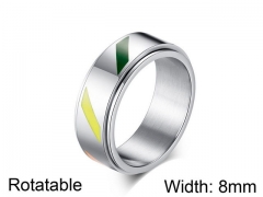 HY Jewelry Titanium Steel Popular Rotatable Rings-HY007R0204ML