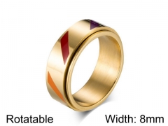 HY Jewelry Titanium Steel Popular Rotatable Rings-HY007R0205NL