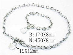 HY Stainless Steel 316L Necklaces Bracelets (Steel Color)-HY40S0290IJR