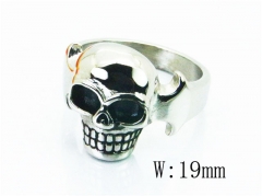 HY Stainless Steel 316L Man Skull Rings-HY28R0010OC