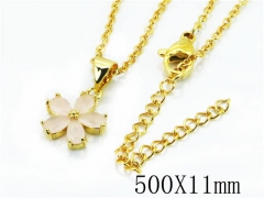 HY Stainless Steel 316L Necklaces(Crystal)-HY54N0330ML