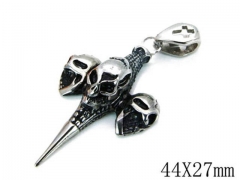 HY Stainless Steel 316L Skull Pendant-HYC73P0044OZ