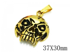 HY Stainless Steel 316L Skull Pendant-HYC45P0018OR