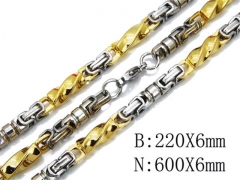 HY Stainless Steel 316L Necklaces Bracelets (Two Tone)-HY55S0211I20