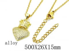 HY Wholesale Stainless Steel 316L Lover Necklaces-HY0003N0004LD