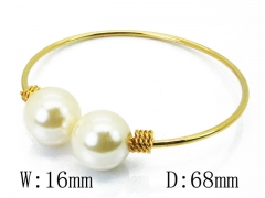 HY Wholesale Pearl Bangle of Stainless Steel 316L-HY64B1391HAA