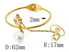 HY Wholesale Pearl Bangle of Stainless Steel 316L-HY23B0280PL