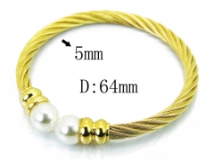 HY Wholesale Pearl Bangle of Stainless Steel 316L-HY58B0452HCC