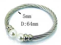 HY Wholesale Pearl Bangle of Stainless Steel 316L-HY58B0451OC