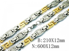 HY Stainless Steel 316L Necklaces Bracelets (Two Tone)-HY55S0603IIF