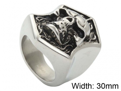 HY Jewelry Wholesale Stainless Steel 316L Skull Rings-HY0001R263