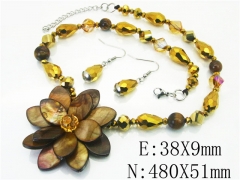 HY Wholesale Jewelry 316L Stainless Steel Earrings Necklace Jewelry Set-HY92S0242MX