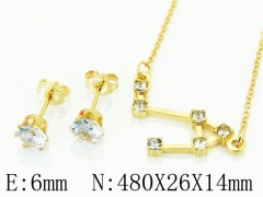HY Wholesale Jewelry 316L Stainless Steel Earrings Necklace Jewelry Set-HY12S1180OE