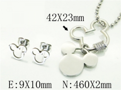 HY Wholesale Jewelry 316L Stainless Steel Earrings Necklace Jewelry Set-HY21S0321IWW