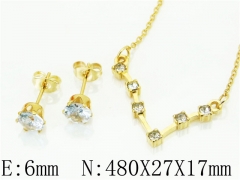 HY Wholesale Jewelry 316L Stainless Steel Earrings Necklace Jewelry Set-HY12S1181OR