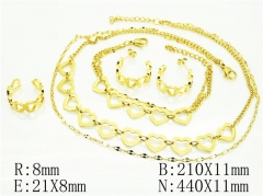 HY Wholesale Jewelry 316L Stainless Steel Earrings Necklace Jewelry Set-HY50S0152JDD