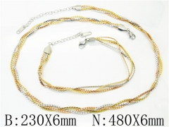 HY Wholesale Stainless Steel 316L Necklaces Bracelets Sets-HY09S0010HMC