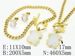 HY Wholesale Jewelry 316L Stainless Steel Earrings Necklace Jewelry Set-HY21S0365JKW