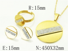 HY Wholesale Jewelry 316L Stainless Steel Earrings Necklace Jewelry Set-HY49S0063HKX