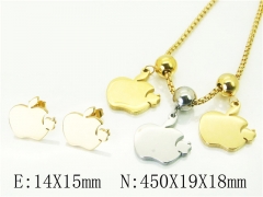 HY Wholesale Jewelry 316L Stainless Steel Earrings Necklace Jewelry Set-HY49S0064PW