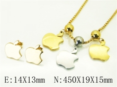 HY Wholesale Jewelry 316L Stainless Steel Earrings Necklace Jewelry Set-HY49S0066PG