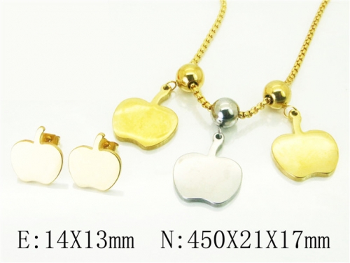 HY Wholesale Jewelry 316L Stainless Steel Earrings Necklace Jewelry Set-HY49S0065PD