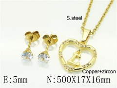HY Wholesale Jewelry 316L Stainless Steel Earrings Necklace Jewelry Set-HY54S0623NLA