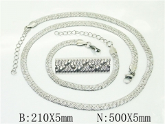 HY Wholesale Jewelry 316L Stainless Steel Earrings Necklace Jewelry Set-HY40S0531OL