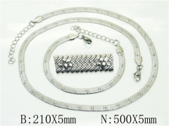 HY Wholesale Jewelry 316L Stainless Steel Earrings Necklace Jewelry Set-HY40S0523OL