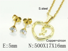 HY Wholesale Jewelry 316L Stainless Steel Earrings Necklace Jewelry Set-HY54S0635NLY