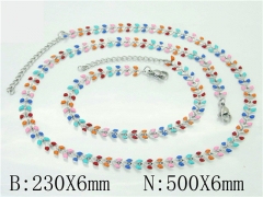 HY Wholesale Jewelry 316L Stainless Steel Earrings Necklace Jewelry Set-HY39S0100HDD