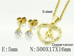 HY Wholesale Jewelry 316L Stainless Steel Earrings Necklace Jewelry Set-HY54S0624NLE