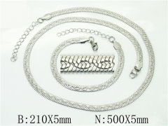 HY Wholesale Jewelry 316L Stainless Steel Earrings Necklace Jewelry Set-HY40S0525OLD