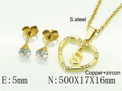 HY Wholesale Jewelry 316L Stainless Steel Earrings Necklace Jewelry Set-HY54S0630NLS