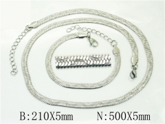 HY Wholesale Jewelry 316L Stainless Steel Earrings Necklace Jewelry Set-HY40S0529OLC