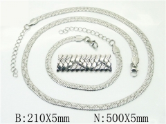 HY Wholesale Jewelry 316L Stainless Steel Earrings Necklace Jewelry Set-HY40S0527OLW
