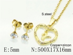 HY Wholesale Jewelry 316L Stainless Steel Earrings Necklace Jewelry Set-HY54S0636NLT