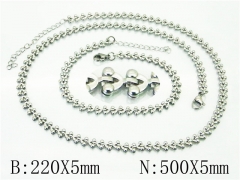 HY Wholesale Jewelry 316L Stainless Steel Earrings Necklace Jewelry Set-HY70S0509NS