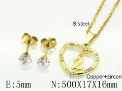 HY Wholesale Jewelry 316L Stainless Steel Earrings Necklace Jewelry Set-HY54S0637NLZ