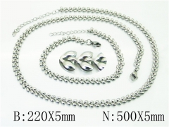HY Wholesale Jewelry 316L Stainless Steel Earrings Necklace Jewelry Set-HY70S0507NS