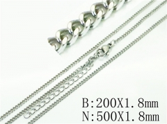HY Wholesale Jewelry 316L Stainless Steel Earrings Necklace Jewelry Set-HY70S0524ILV