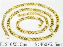 HY Wholesale Jewelry 316L Stainless Steel Earrings Necklace Jewelry Set-HY40S0534HJL