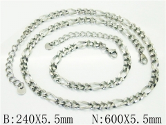 HY Wholesale Jewelry 316L Stainless Steel Earrings Necklace Jewelry Set-HY40S0537PJ
