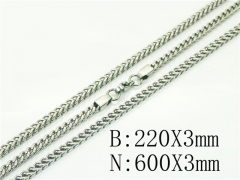 HY Wholesale Stainless Steel 316L Necklaces Bracelets Sets-HY40S0538HKL