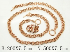HY Wholesale Stainless Steel 316L Necklaces Bracelets Sets-HY70S0535HLS