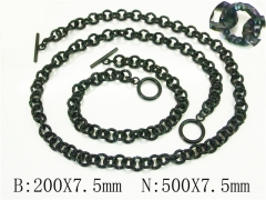 HY Wholesale Stainless Steel 316L Necklaces Bracelets Sets-HY70S0537HKL