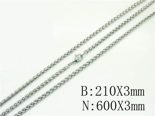 HY Wholesale Stainless Steel 316L Necklaces Bracelets Sets-HY40S0559KS
