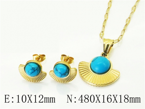 HY Wholesale Jewelry 316L Stainless Steel Earrings Necklace Jewelry Set-HY43S0015NE