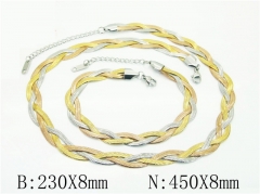 HY Wholesale Stainless Steel 316L Necklaces Bracelets Sets-HY53S0202HME